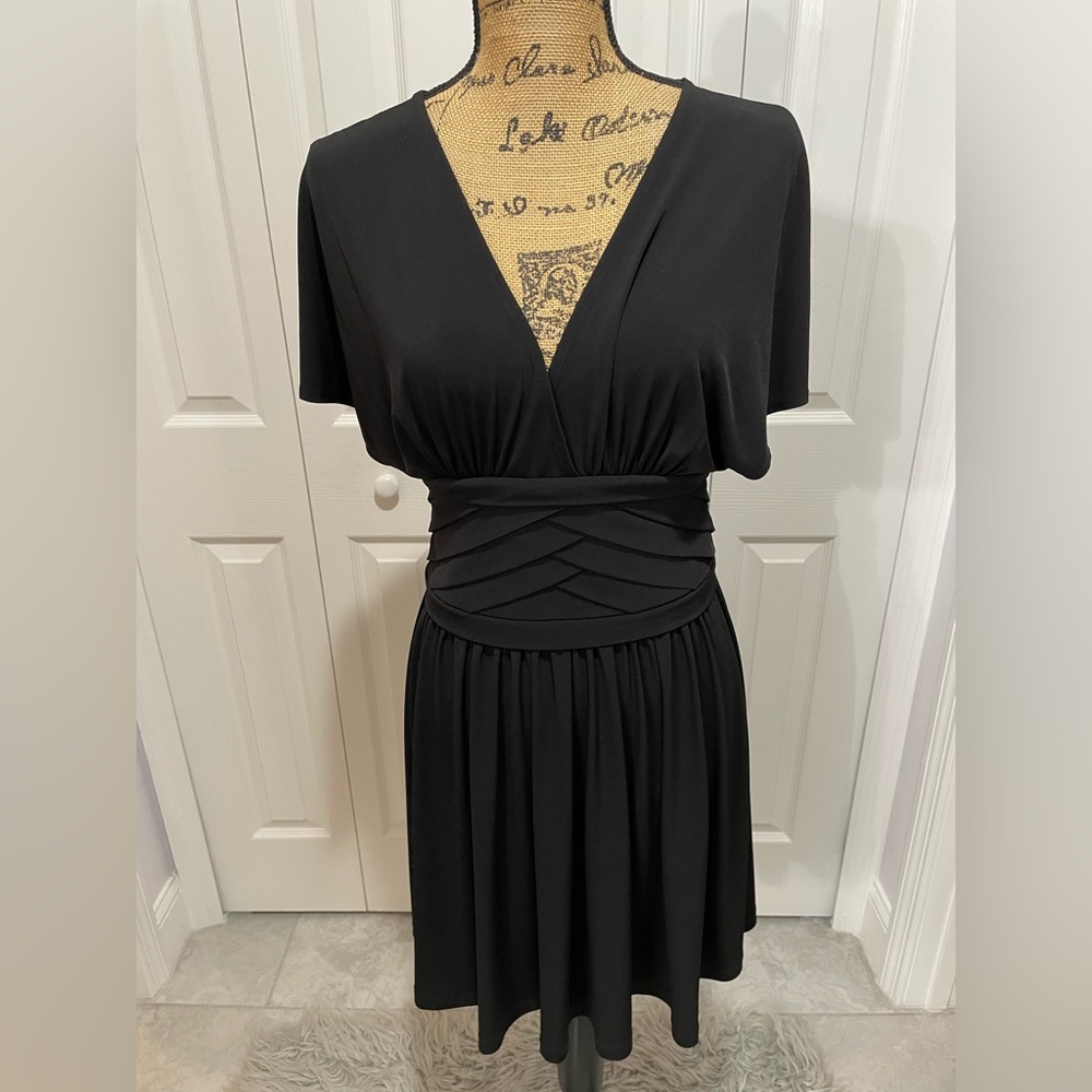 BCBGeneration Black Faux Wrap Dress Sz S